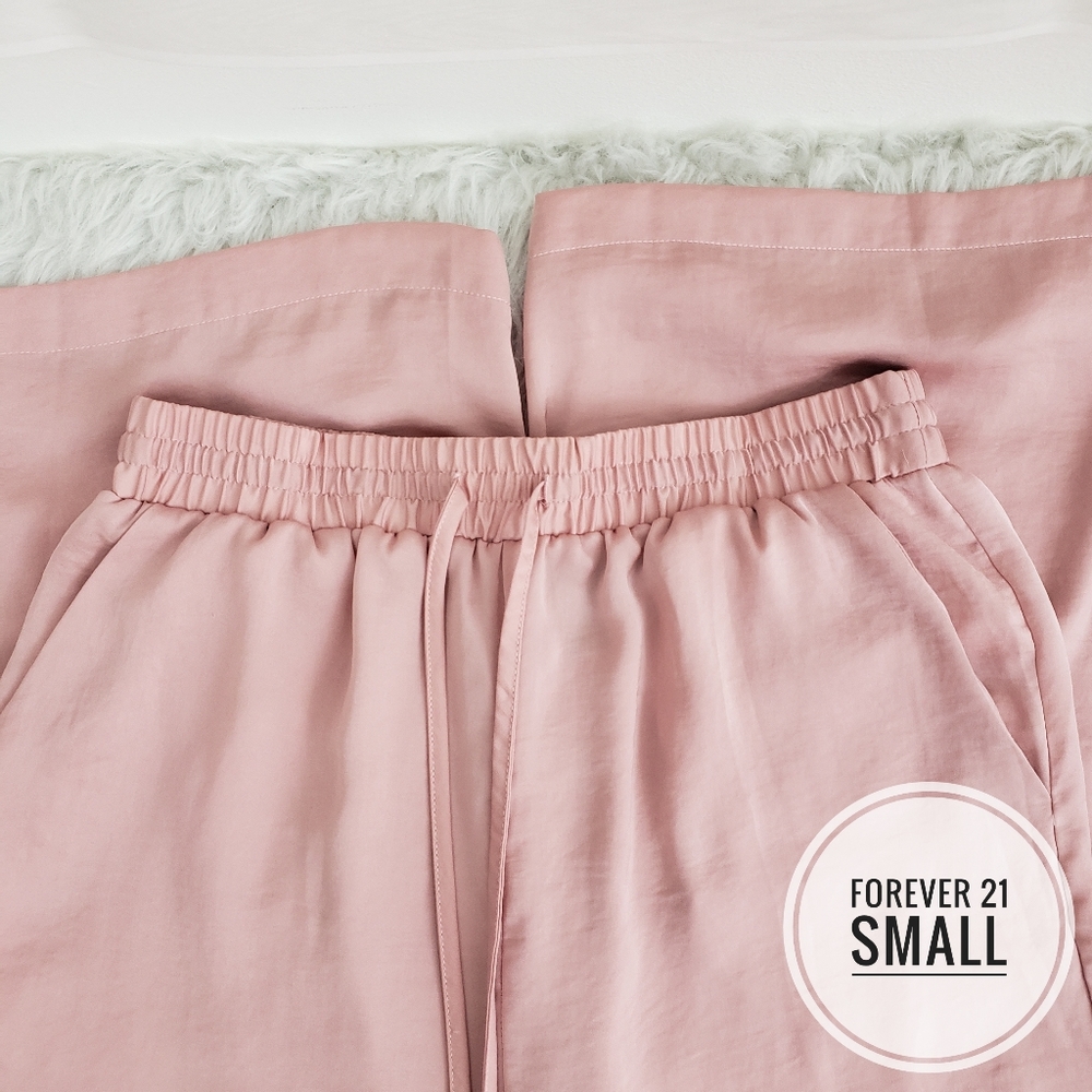 Small Forever 21 Pink Flowy Silky Pants